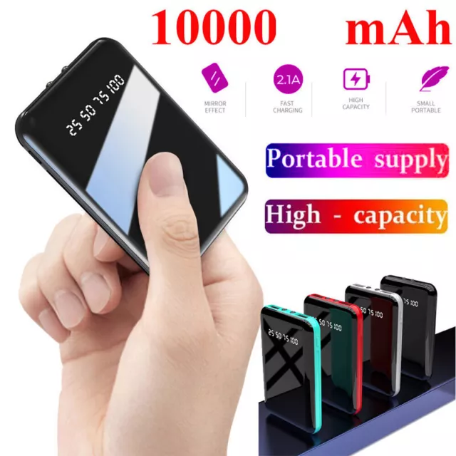 Mini 10000mAh Power Bank UltraThin USB Portable External Battery Backup Charger