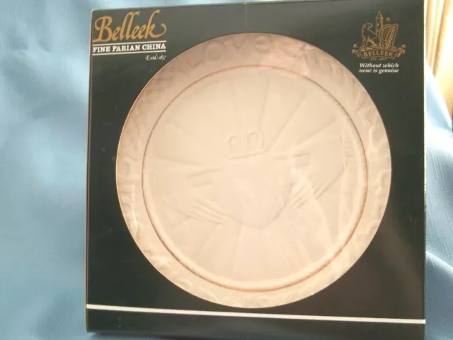Belleek Claddagh 9" Plate Millennium 2000 Collection Black/Gray 10Th Mark