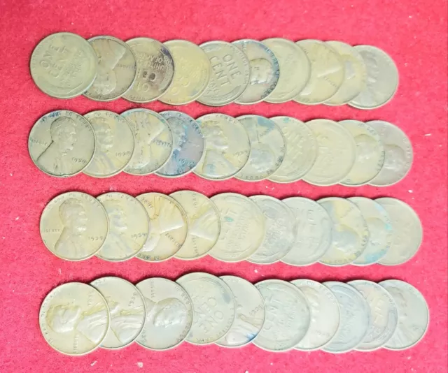 1939-P Lincoln Copper Wheat Cents *51 Coins* NICE CIRCULATED ~HIGHER GRADE COINS