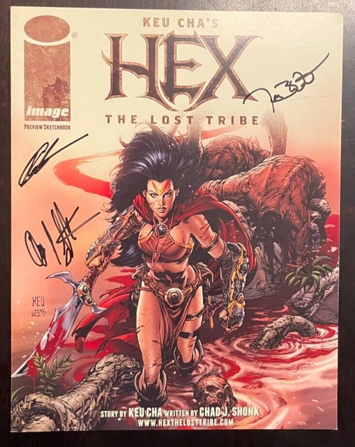 Keu Cha's HEX THE LOST TRIBE Oversized Preview Sketchbook SIGNED Fantasy Art Red