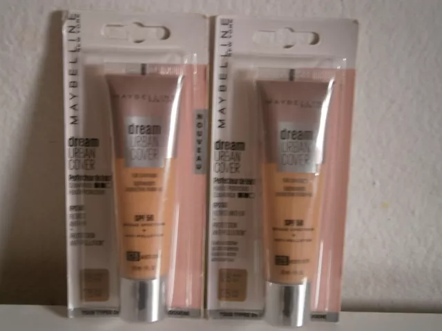 gemey Maybelline - lot de 2 fond de teint Dream Urban Cover  N°128 beige doré