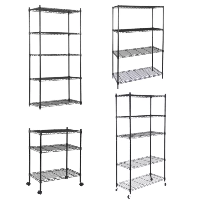 3/4/5 Tier Wire Shelves Rack Unit Garage Storage Rack for Kitchen Home Office