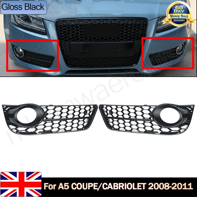 Magickit Honeycomb Fog Light Grille Cover Set For Audi A5 2008-2011 - Black ABS Plastic - View #3
