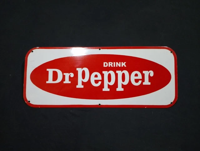 Porcelain Dr. Pepper Enamel Metal Sign Size 30" x 12" Inches