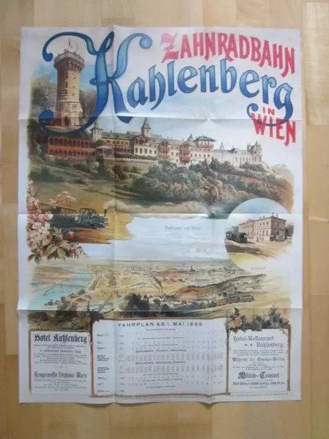 Faksimile Plakat Zahnradbahn auf den Kahlenberg bei Wien 1899