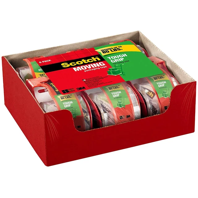 Scotch Moving Storage Packing Tape - 6 Rolls Heavy Duty Shipping Packaging