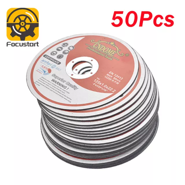 50Pcs 125mm Metal Steel Flap Cutting Discs Wheel Thin Angle Grinder Cut Off