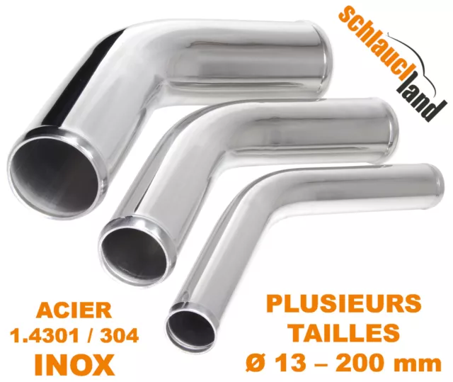 COUDE TUBE 45° Degré ARC ACIER INOX 304 Poli Inoxydable Durite Pipe Tuyau Angle