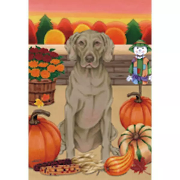 Weimaraner Autumn Decorative Flag