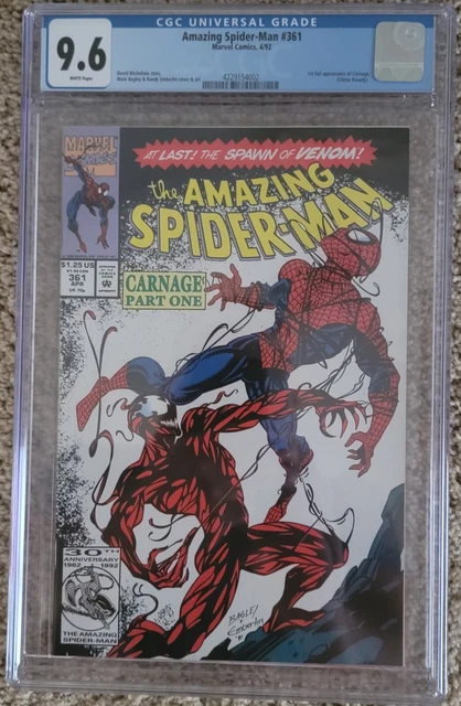 Amazing Spider-Man #361 CGC 9.6 White Pages  Marvel 1st Carnage App 