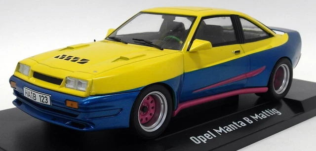 SCALE MODELL KOMPATIBEL MIT OPEL MANTA B MATTING YELLOW/BLUE 1:18 MODELCARGROUP MCG18095 SCALE MODELL KOMPATIBEL MIT OPEL MANTA B MATTING YELLOW/BLUE 1:18 MODELCARGROUP MCG18095