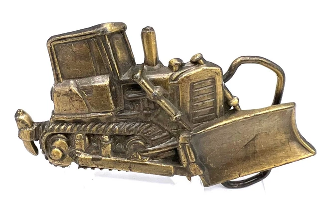 Vintage Caterpillar Fiat Allis John Deere Dozer Crawler Tractor Belt Buckle 4"