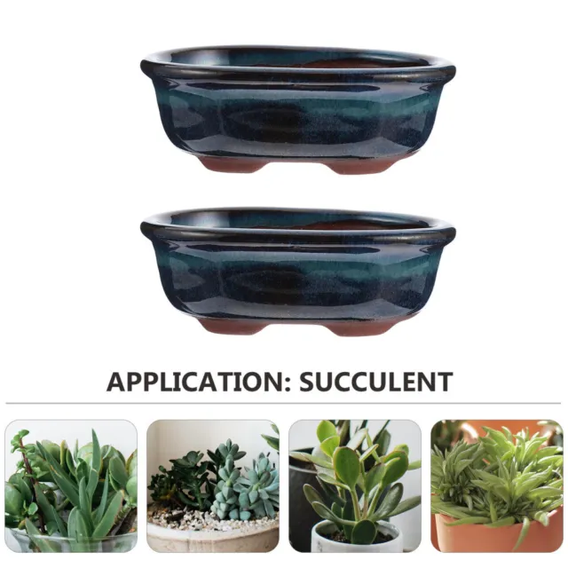 2 Stück Keramik Sukkulenten Pflanzer Hübsche glasierte Blumentopf Vase Desktop