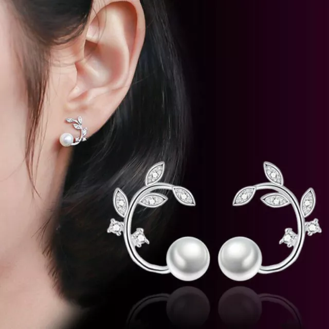 Boucles d'oreilles en argent 925 avec perles de cristal