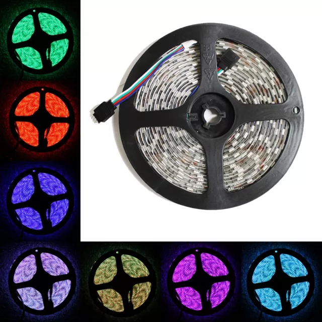 5M 16.4ft 12v SMD RGB 5050 IP65 Waterproof 300 LED Flexible Tape Strip Light