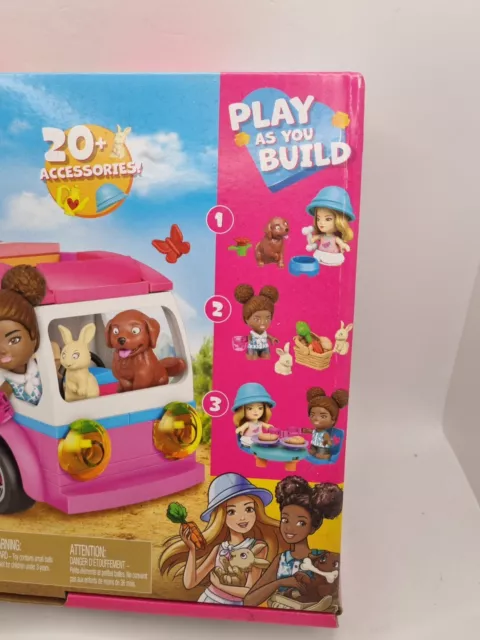 Barbie Adventure DreamCamper Mega Blocks Set 123 Piece 20 Accessories New Sealed 3