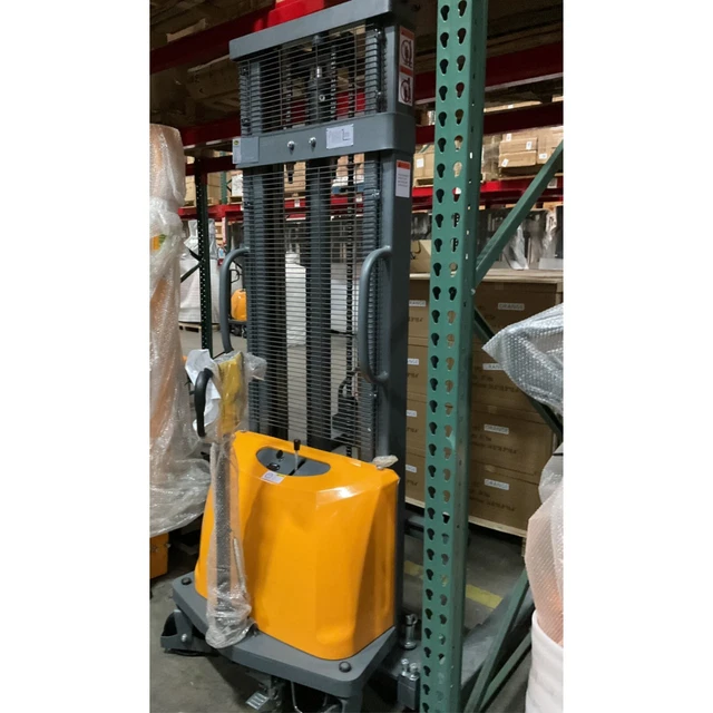 Xilin Used  3300lb Load Cap. 118" Semi Electric Pallet Stacker Adjustable Legs