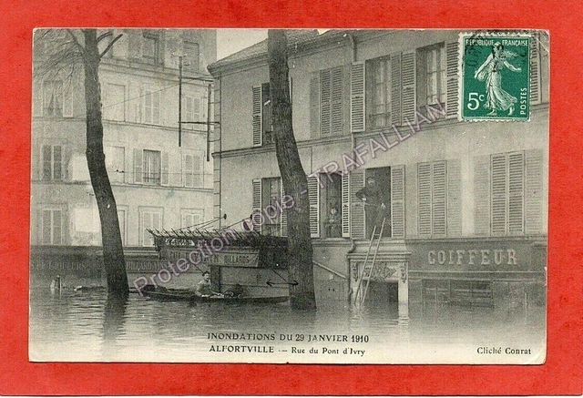 cpa 94 ALFORTVILLE - Inondations 1910 - Rue du Pont d'Ivry