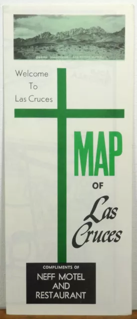 1950's early 60's Las Cruces New Mexico Neff Motel brochure & city map b