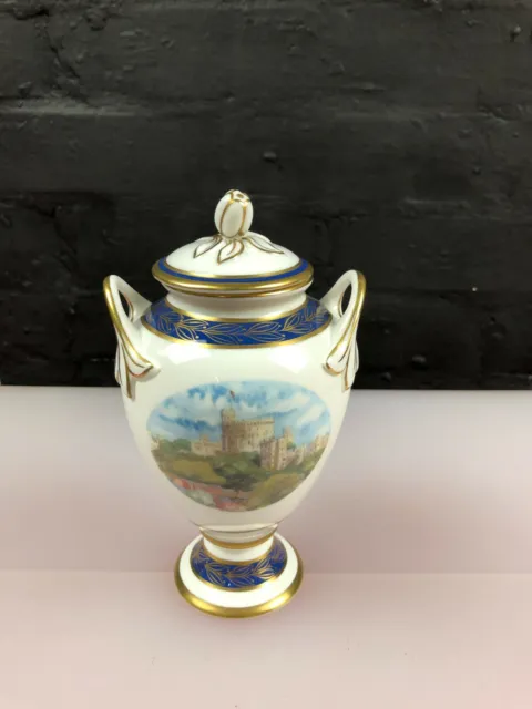 Rare Minton Commemorate Queens 70th Birthday Windsor Castle Urn 46/250 7" High