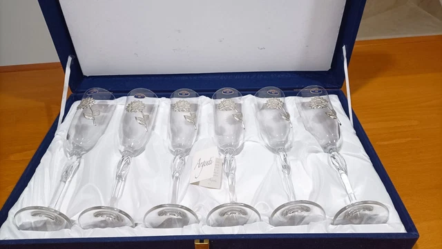 Set di 6 Calici Bohemia cristallo argento