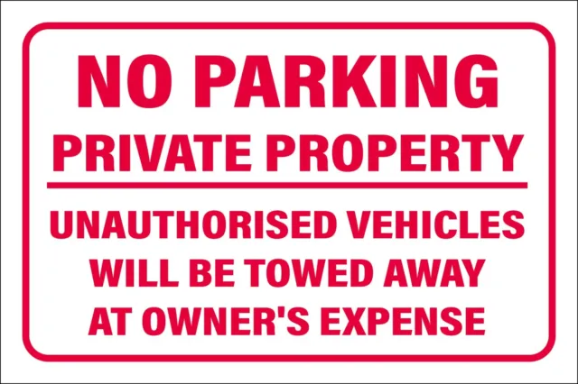 No Parking Private Property Sign - Various Board Signage Options