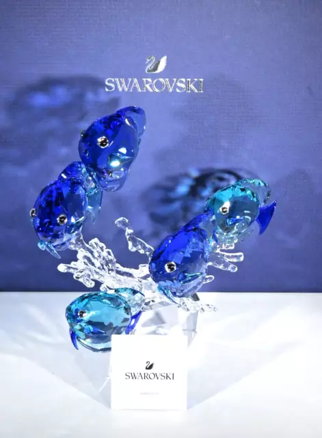 Swarovski Figurine - Blue Fish Family Mib, Coa