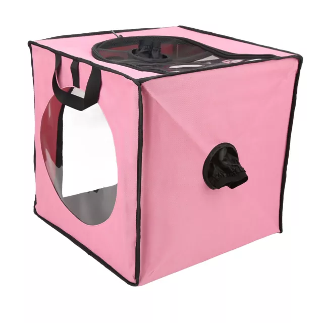 (Rosa) Scatola di asciugatura per animali domestici scatola di asciugatura per animali domestici pieghevole facile da usare rete di nylon