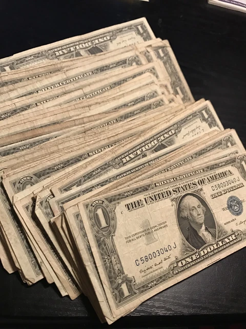 ✯LOT of 5 1935-1957 $1 SILVER CERTIFICATES RARE BLUE SEAL ONE DOLLAR BILL NOTES✯ 8