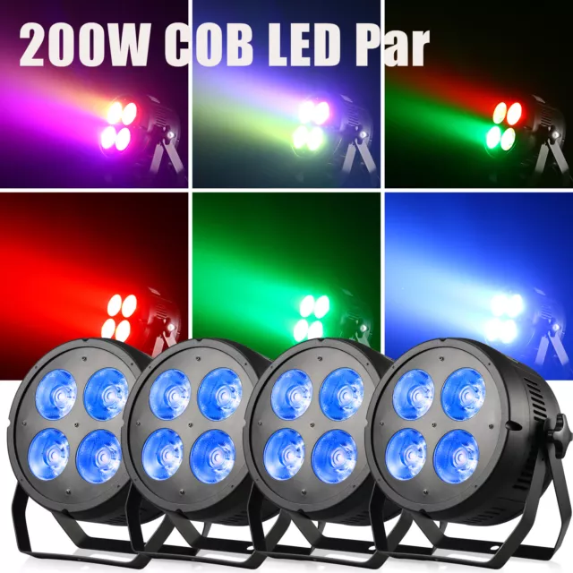 4x200W 4 COB LED Par Strahler RGB DMX Par Scheinwerfer DJ Party Audience Blinder