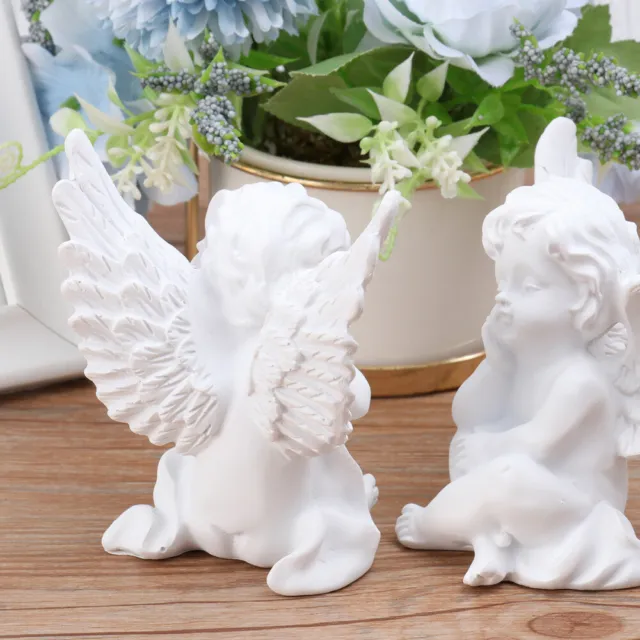 White Baby Tabletop Angel Ornament Adornos Navideños Para Exterior