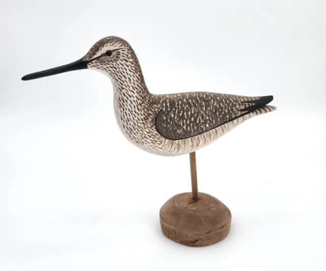Vintage M.K. Manfred Scheel Wood Carved YELLOWLEGS Shorebird Decoy Folk Art Bird
