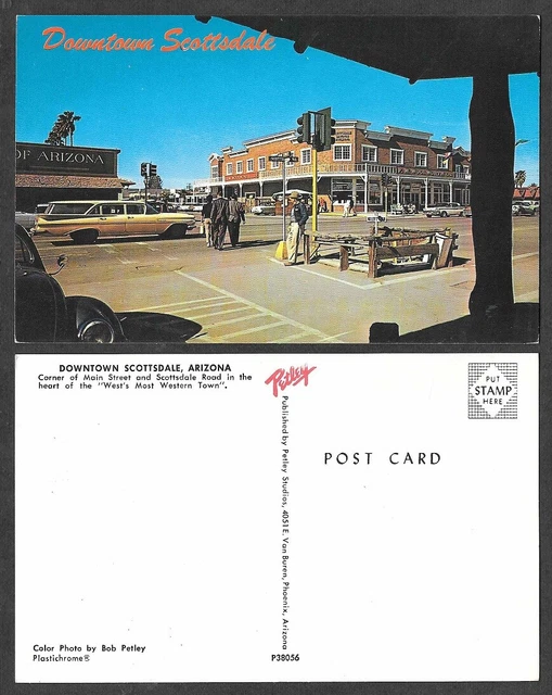 Old Arizona Postcard - Downtown Scottsdale - Street Scene