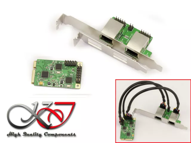 Carte MiniPCIe - DUAL GIGABIT LAN ETHERNET - 2 PORTS - Mini PCI Express
