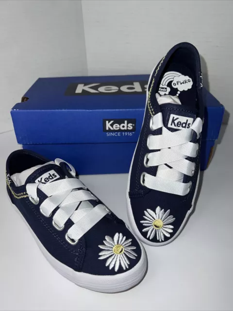 Keds Children Shoes Kickstart Seasonal Canvas, Navy Daisy,  Size Girls 12.5