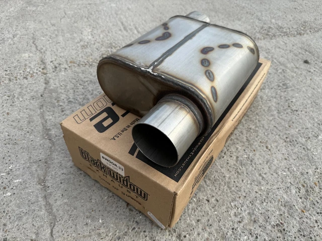 BLACK WIDOW EXHAUST BWOOR-33 Race Venom Muffler 3 in. Diameter Offset ...