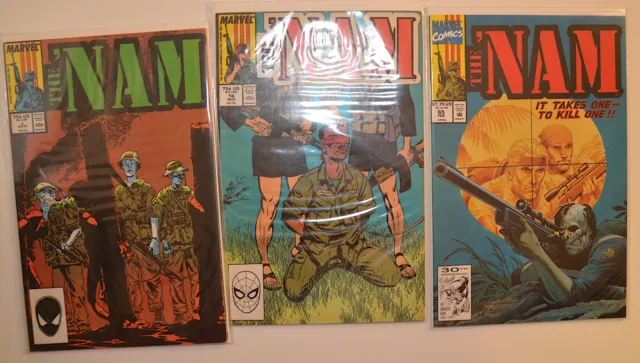 Nam Lot of 3 #5,16,65 Marvel Comics (1987) VF 1st Print Comic Books