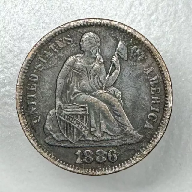 1886 Seated Liberty Dime XF Details GREAT EXAMPLE COIN!!!