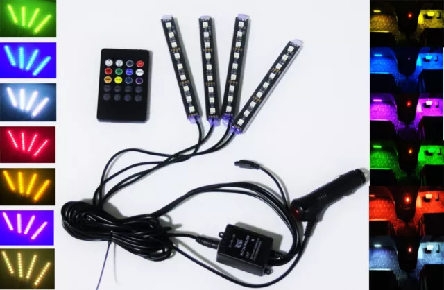 Multi-Color LED Interior Car Kit Under Dash Footwell Seats for Toyota Echo Yaris