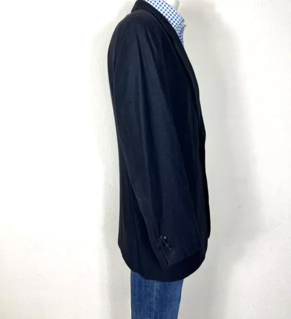 Armani Collezioni Blazer Jacket 100% CASHMERE Navy 2 Button Herringbone 42R 3