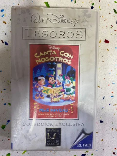 Tesoros Singt mit Uns ¡ Frohe Weihnachten! Mickey Mouse Kassette VHS Tape Disney