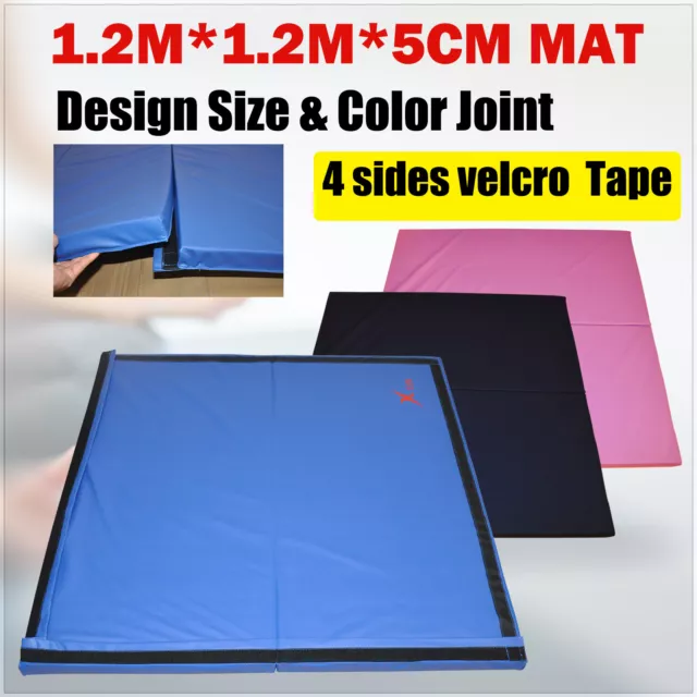 120cm x 120cm x 5cm Gymnastics Mat - 2-Piece Folding Gym Exercise Yoga Mat