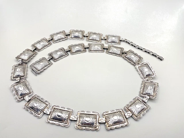 Native American Vintage Sterling Silver Concho Belt 36” Navajo Handmade Native American Vintage Sterling Silver Concho Belt 36” Navajo Handmade