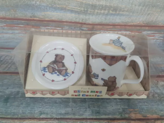 M&S StMichael Fine Bone China Mug & Coaster Set