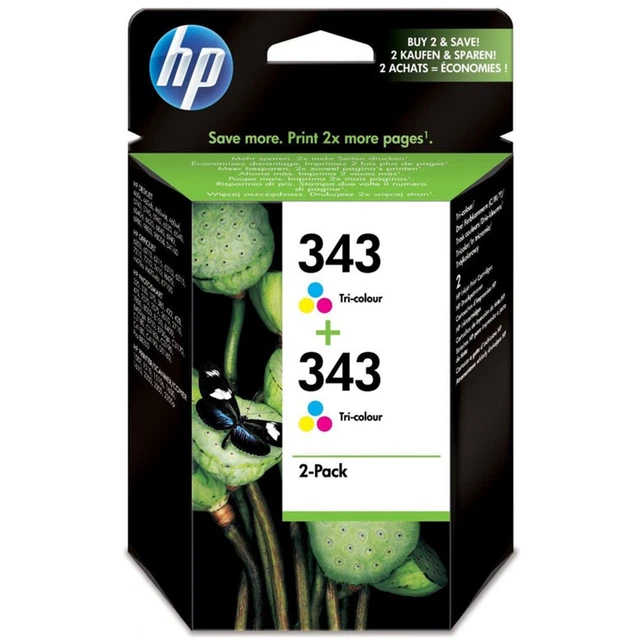 Genuine HP 343 Tri-Colour  Ink Cartridge Twin Pack CB332EE | FREE 🚚 DELIVERY