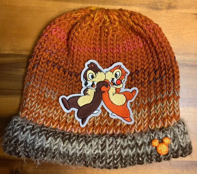 DISNEY INSPIRED CHIP and Dale hat multi colors of orange and brown Fall ...