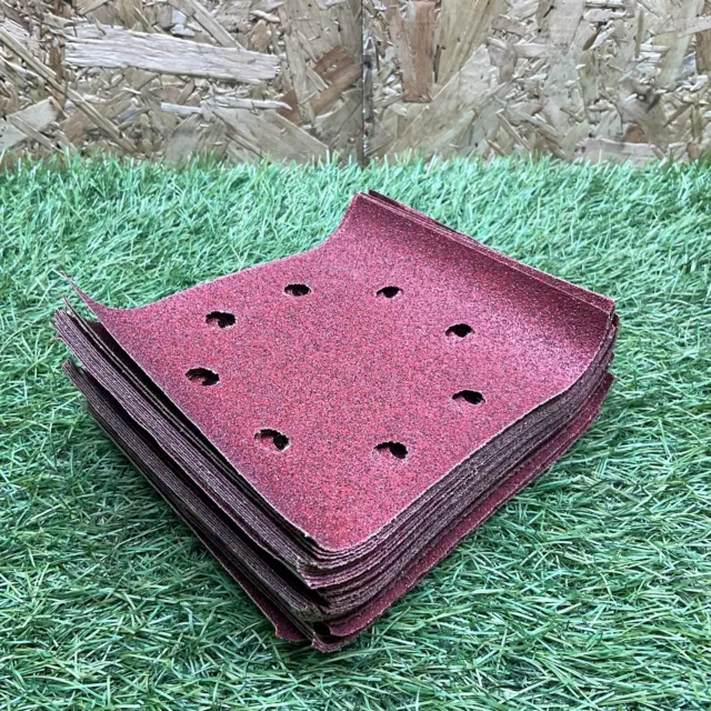 49 x Hojas de lijado rojas Bosch 115 x 140 mm 8 orificios lo mejor para madera 60 ARENA. 'G329' 3