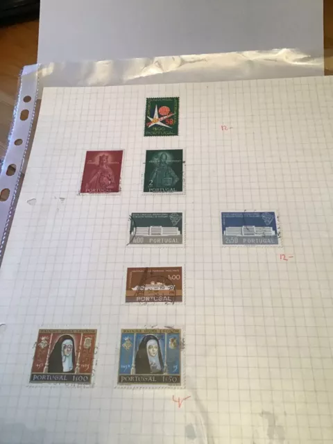 Portugal stamps on album page ref R24175