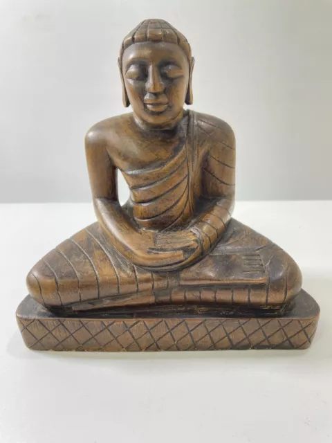 Wooden Buddha Carving - Hand Carved Meditating Buddha