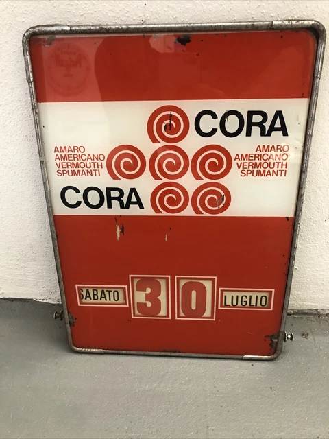 Calendario perpetuo Cora-Amaro Americano-Vermouth-Spumanti made in Italy 1950